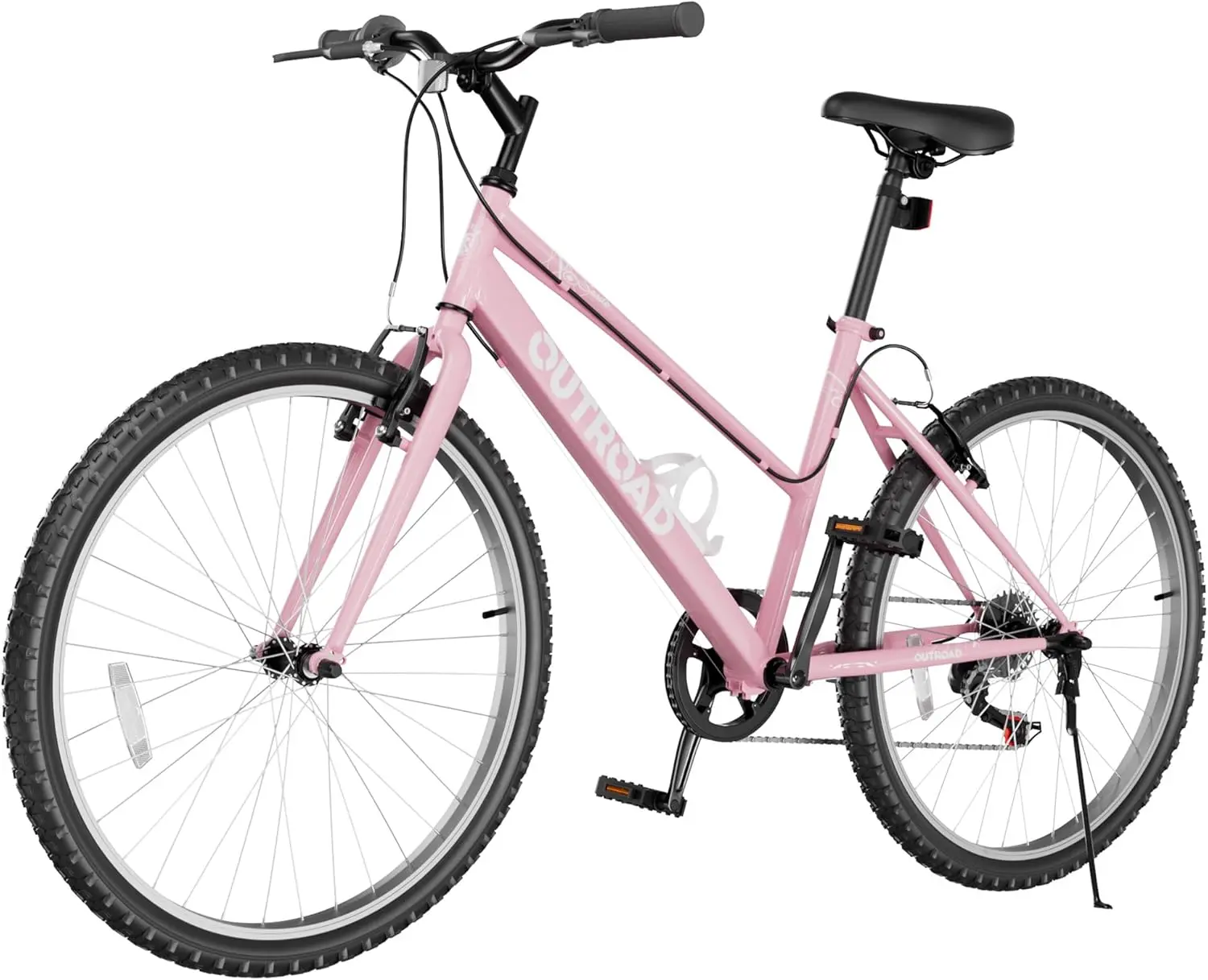 Max4out 26 inch 7-Speed Commuter Bicycle,Men's Cruiser Bike/Mountain Bike/Hybrid Bicycle,V Brake,Metal Frame, Adult Bike (Black, White, Blue, Green, Purple, Pink)