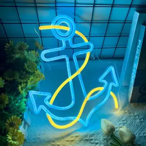 Anchor Design Neon Sign, Led Neon Sign, USB Powered Neon Light, Novelty Lighting for Home Bedroom Bar Party Decoration, Home Decor, Room Decor, Decorative Lighting