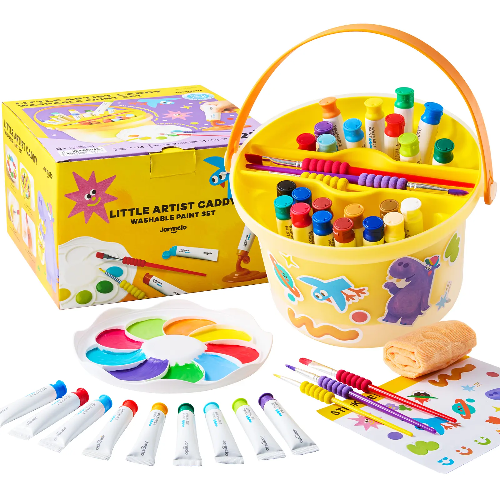 Jar Melo Kids Washable Tempera Painting Crafting Kit, Creative Craft & Learning Set for Ages 4-8, Safe Non-Toxic Art for Kids, Artistic Play School Supplies, Creative Craft Kit