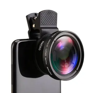 2 In 1 Clip-on Lens Kit, 0.45X 49UV Wide Angle Macro Lens, Mobile Phone Camera Lens, Phone Accessories for Smartphone, for Cell Phone Light