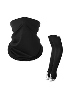 2-Piece Set: Summer Sun Protection Fingerless Arm Sleeves & Neck Gaiter for Men and Women, Thin Outdoor Sports Arm Sleeves & Neck Scarf Combo, Ideal for Skiing, Fishing, Hiking and Cycling