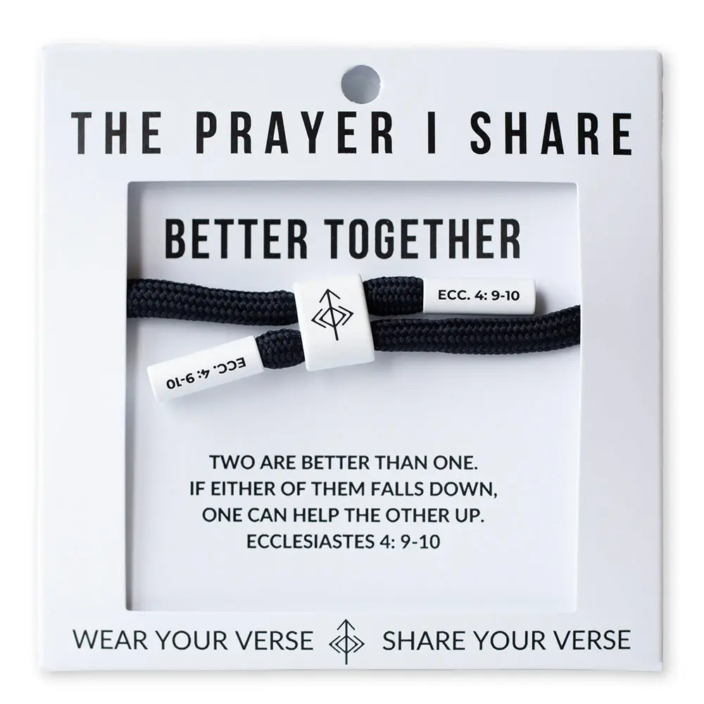 The Prayer I Share Cord Bracelet Better Together Ecclesiastes 4: 9-10 Unisex Adjustable Cuff Waterproof Faith Wear Jewelry