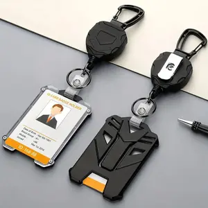 High-Strength Outdoor Retractable Lanyard (1 Set), ID Card Lanyard, Hiking and Outdoor Rock Climbing Tact, Id Lanyard Badge Holder