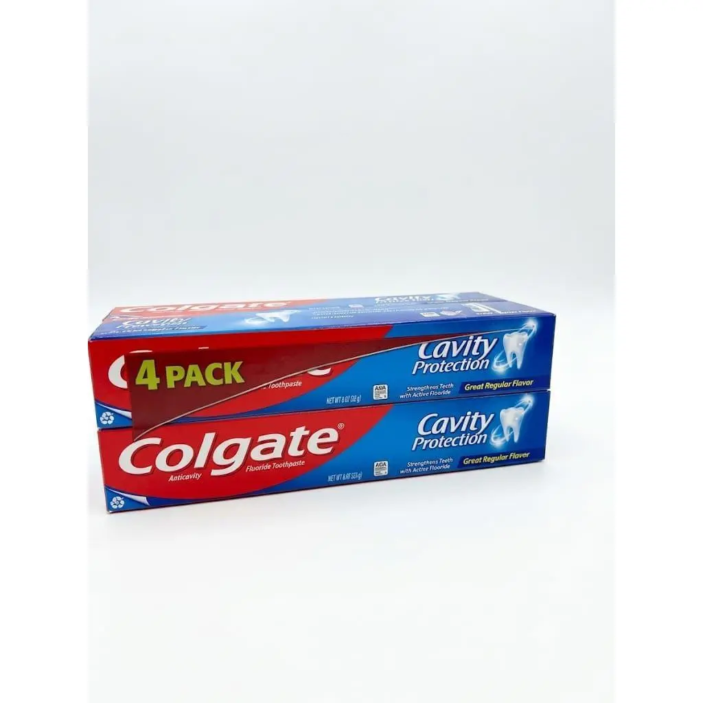 Colgate Cavity Protection Toothpaste 4 Pack - Great Regular Flavor for Stronger Teeth with Active Fluoride