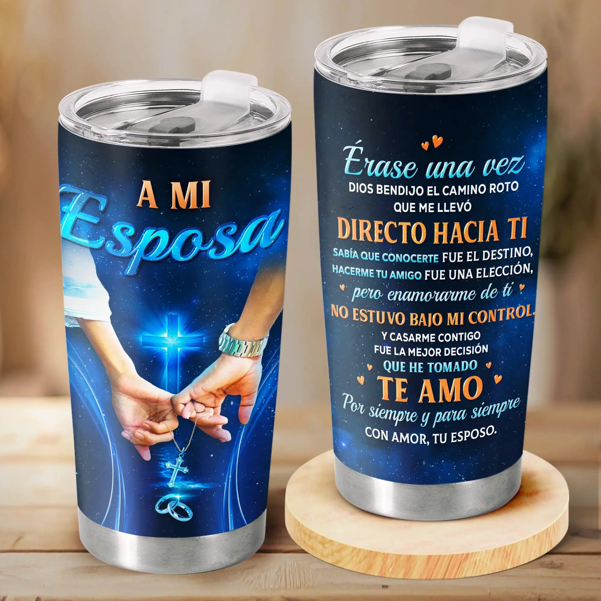 20 oz SMS - Thermal Vase "For My Wife" - Christian Anniversary or Birthday Gift for Wife, Mother's Day Gift for Her - Religious Coffee Mug of Love