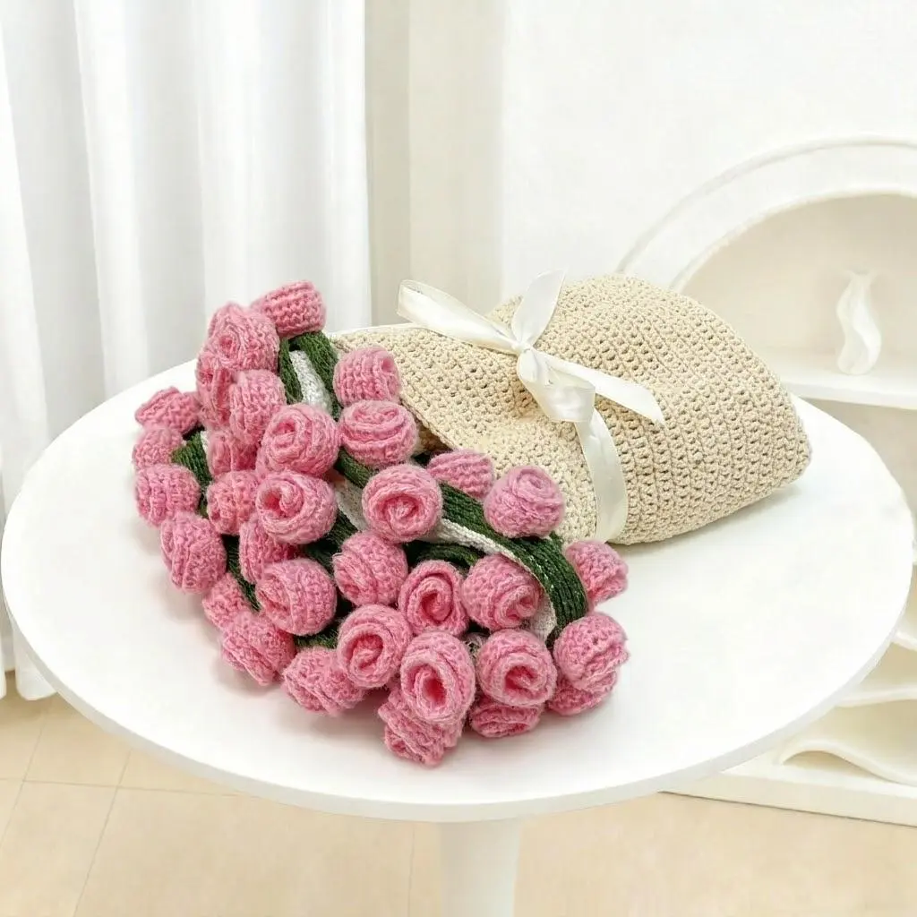 2-in-1 Convertible Crochet Flower Bouquet Blanket - Knitted Handmade Soft Warming Home Decor Throw, Unique 2026 Graduation Gift for Girlfriends, Knitted Blanket, Handmade Blanket