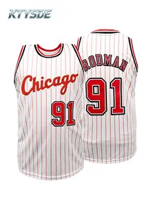 KTYSDE Men's #91 Rodman Chicago Vintage Embroidered Basketball Jersey, Sports Jersey, Sports Apparel