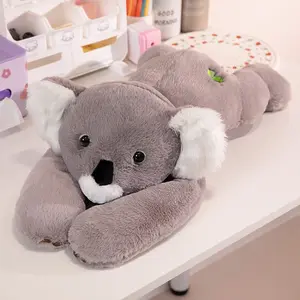 Lying Prone Soft Stuffed Animals with Weighted Arms Grey Koala Plush Toys for Sleep & Gifting