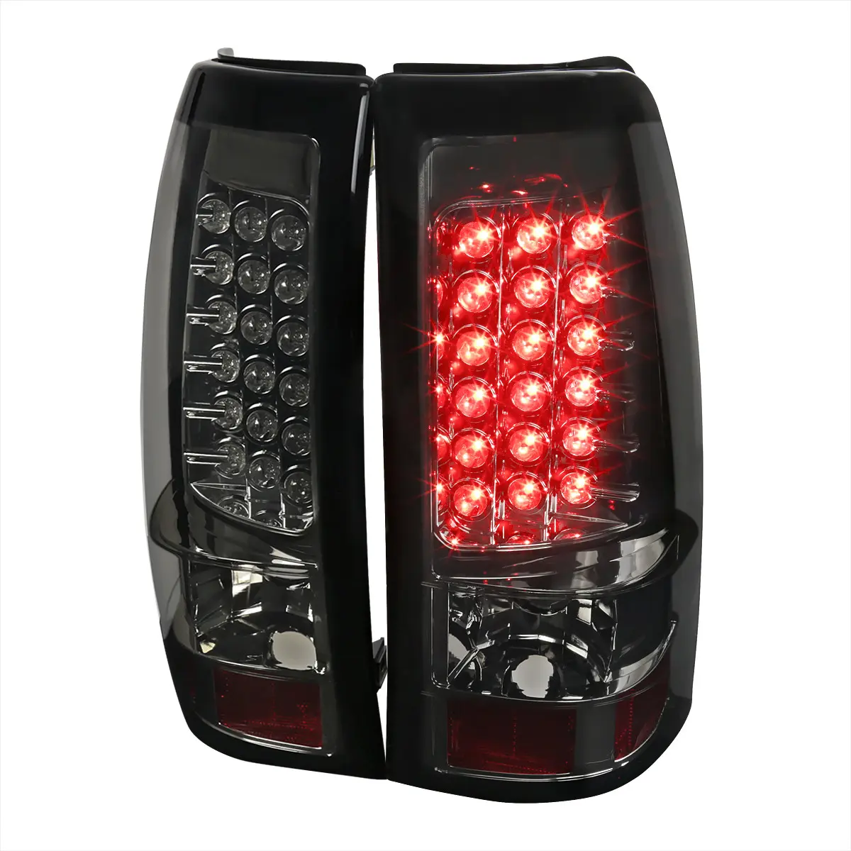 2003-2006 Chevrolet Silverado LED Tail Lights (Chrome Housing/Smoked Lens)