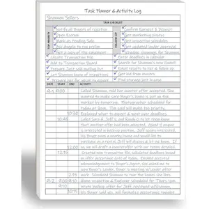 Task Planner & Activity Log Notepad - 60 Page Undated Daily & Hourly Planning Pad, To-Do List, Checklist, Track Time & Tasks,   - Organize Workday, Boost Productivity - 8.5 x 11  Sheets