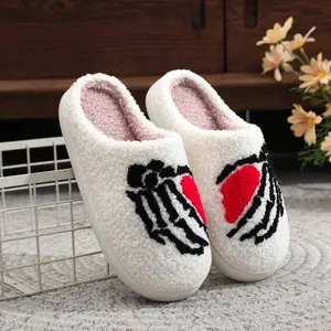 Valentine's Day Love Cotton Slippers Winter Cross Border Woolen Slippers for Men and Women Couple Cozy Warm Cotton and Wool Design Ideal for Couples love  in  comfy  slippers