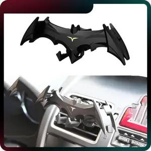 Driving Safety & Batman Fan Essential! Dark Knight Bat-Wing Car Phone Holder | Air Vent Mount | 360° Adjustable Secure Fit for All Smartphones