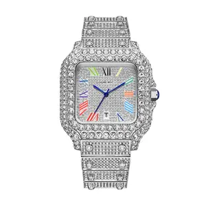 2026 Luxury Iced Out Watch for Men & Women | Unisex Full Diamond Quartz Watch | Super Shiny Gift for Business Events, Banquets, Valentine’s Day, Anniversaries and Christmas bracelet hidden gemstone natural