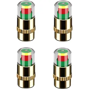 Car Tire Pressure Monitor Valve Stem Caps Sensor Indicator 4Pcs 3 Color Eye Alert for Vehicle Safety and Fuel Efficiency Car Tire Inflator