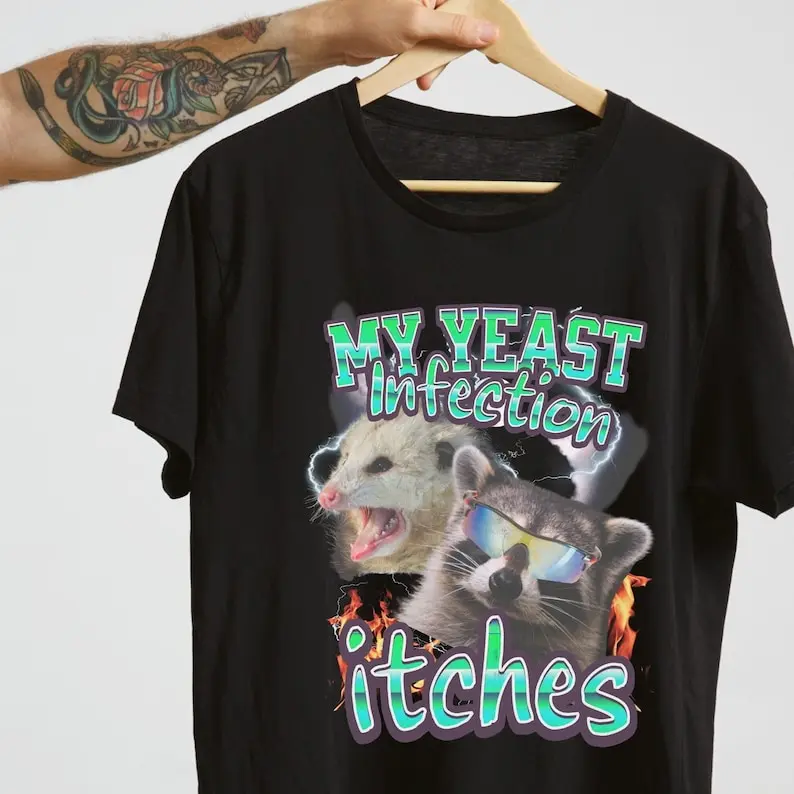Stylish My Yeast Infection Itches Men's T-Shirt - Cotton, Short Sleeve