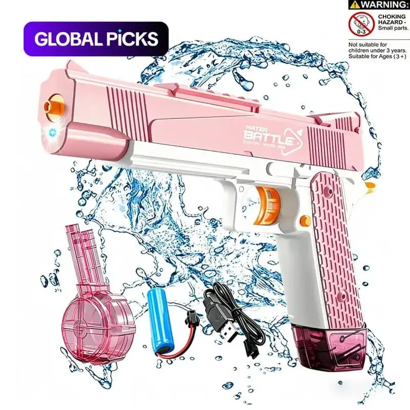 Children's electric water gun toy classic Geke continuous water spray large capacity water game essential props Portable Durable Outdoor Toy