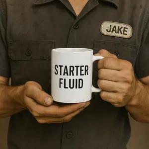 Starter Mechanic Mug, Car Guy Gift, Fluid Mechanics Coffee Cup, Automotive Engineer Present, Gearhead Tea Mug