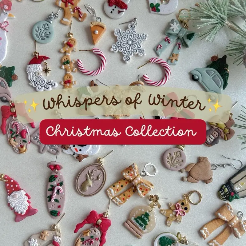 Christmas in July-Handmade Polymer Clay Earrings - Lightweight & Hypoallergenic - stainless steel