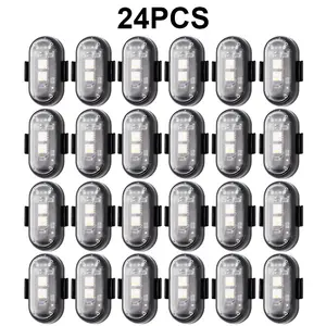 10 Models Wireless LED Lights for Car-24PCS Interior Ambient Strobe Light with Remote, USB-C 80 Hours 8 Colors IP65 Waterproof Rechargeable Underglow Light for Cars, Trucks, eBike, Motorcycle