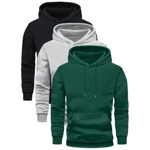 3-Pack Men'S Casual Hooded Sweatshirts, Geometric Pattern, Long Sleeve, Regular Fit, Knit Fabric, Polyester 100%, Spring/Fall, 190g/m², with Pockets - Fashionable Streetwear Set Tops Menswear Pullover Motocross Operator Beige