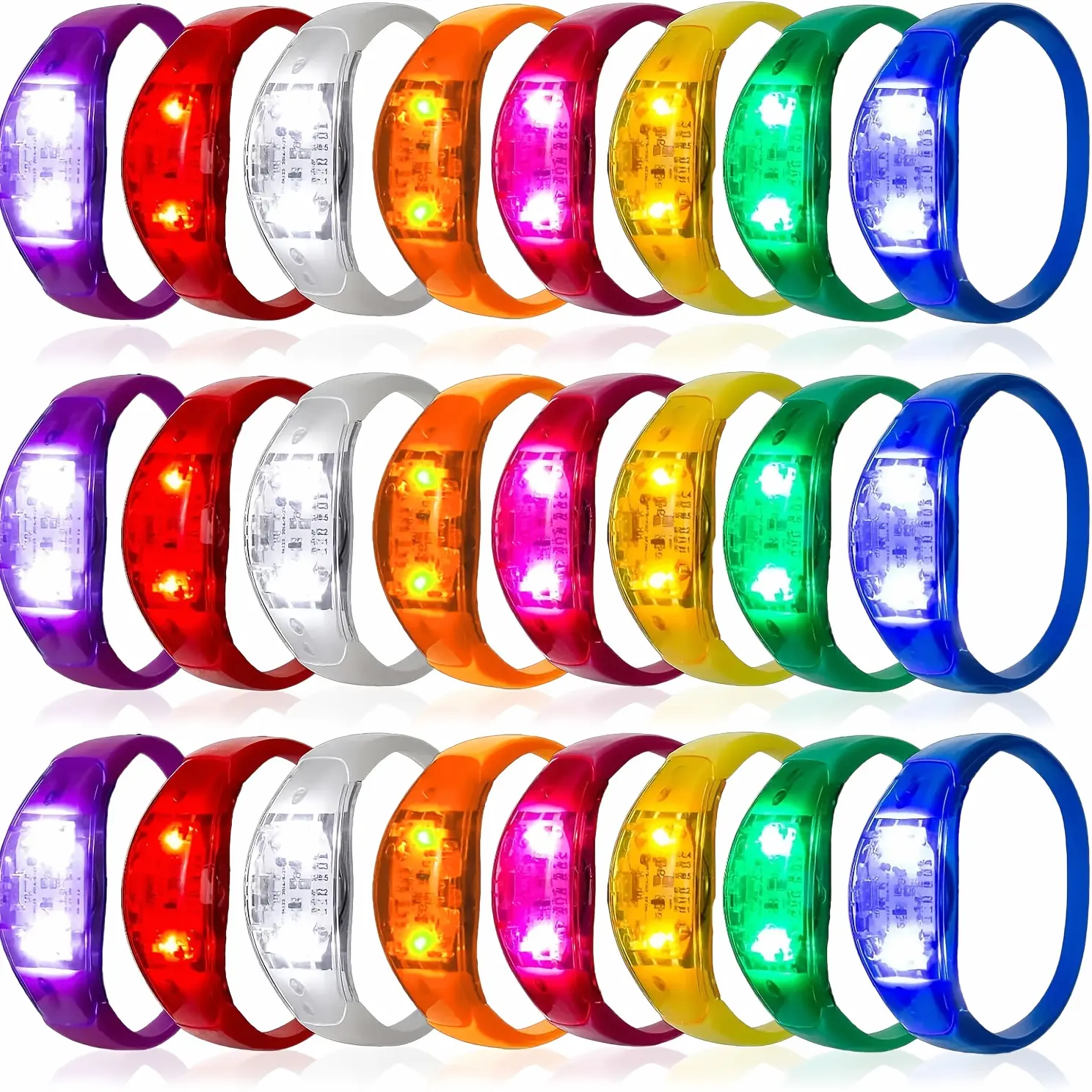 Gift for Her/Him 20 /50pcs Glow Bracelets Sound Activated Flashing Light Up Bracelet,A Prop for Star Concerts, Event Lighting, Concert Accessories, Dynamic Effects, Glow Accessory, Smooth Finish, Lightup Accessory, Interactive Gadget, Party Lovers,