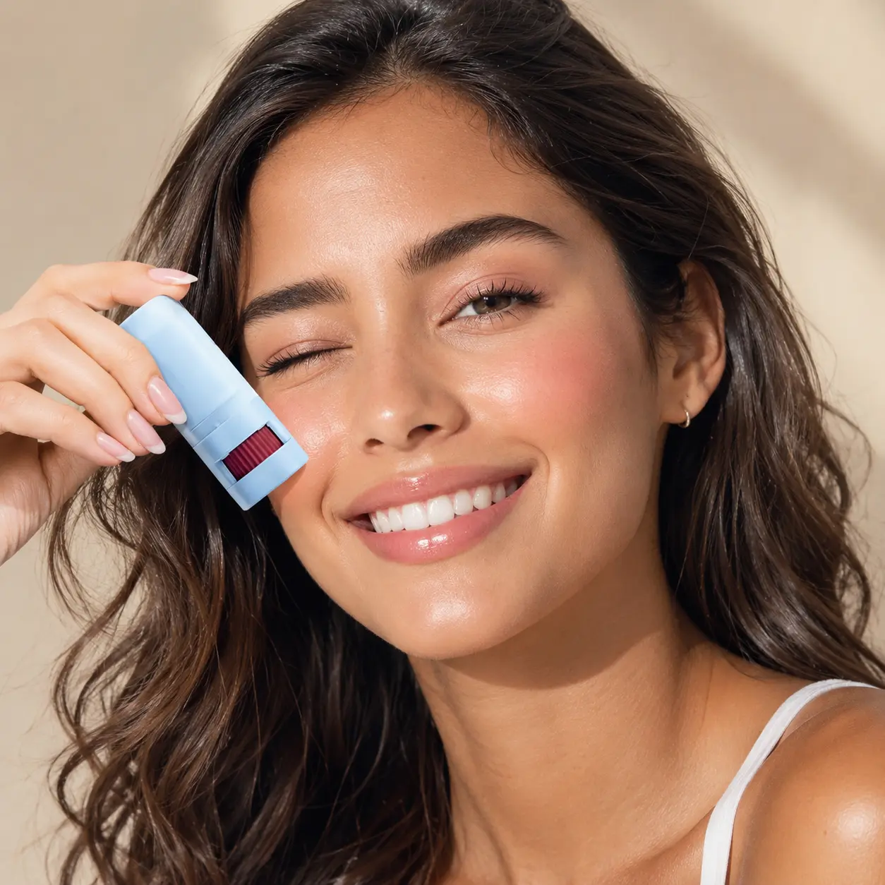 Blush Stick, Hydrating Cream Blush with Hyaluronic Acid, Waterproof Long-Lasting Dewy Glow Makeup Stick