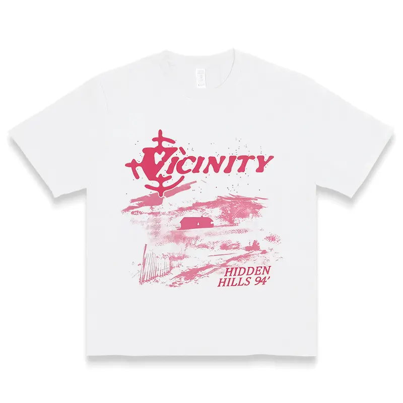 Vintage-Inspired Vicinity Graphic Tee Casual Y2K Street Fashion Loose Fit Women's T-ShirtCotton Knit Fabric All-Season Alphabet Print Round Neck Short Sleeve Love Sweatshirt - Womenswear