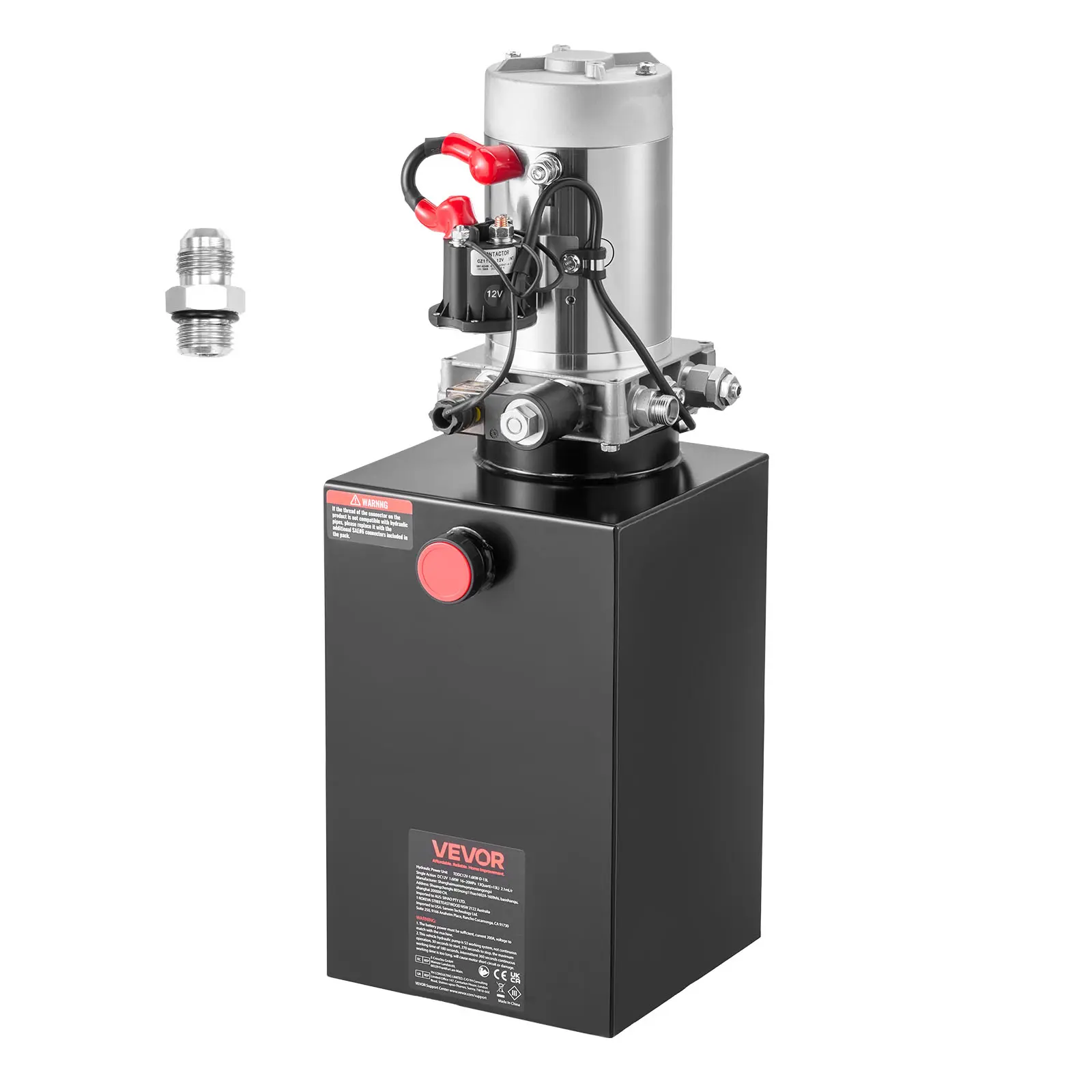 【Summerfinds】VEVOR 15 Quart Hydraulic Power UnitSingle Acting Dump Trailer Pump3200 PSI Max Relief Pressure & 0.91 GPM Flow RateDC 12V Hydraulic Pump with Metal Reservoir for Dump Trailer Car Lifting