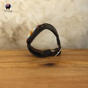 Indigenous Creations Beaded Cuff Bracelet Handmade by Indigenous Hands Leather Unisex Adjustable Strap 10.5 Length 9 Adjustable Cuff Handcrafted Elegance