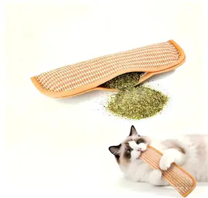 Catnip Kick Toy for Cats, Sisal Scratcher Pillow with 100% Natural Catnip, Interactive Chew Toy for Indoor Cats