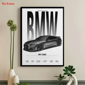 PC frameless BMW M4 G82 art decoration printed poster, wall decoration for living room, bedroom, office, dining room, bar, art piece, perfect gift and decoration, poster, 12 inches x 16 inches