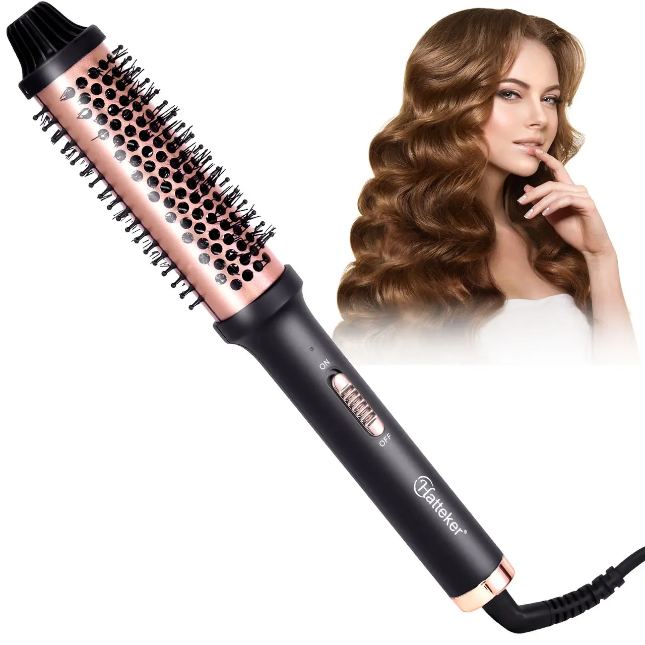 Fluffy Curling Comb, Curling Comb, Inner Curling,Straight hair comb, Quick Heating, Easy to Create Perfect Styling, Suitable for Long and Short Hair,Curler and Straightener Combo