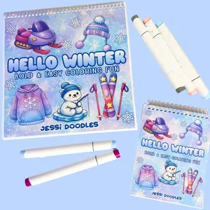 Hello Winter Bold & Easy Spiral Coloring Book
