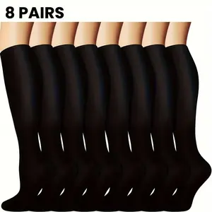 Compression Socks for Women & Men Circulation (8 Pairs) 15-20 mmHg is Best Support for Athletic Running,Cycling