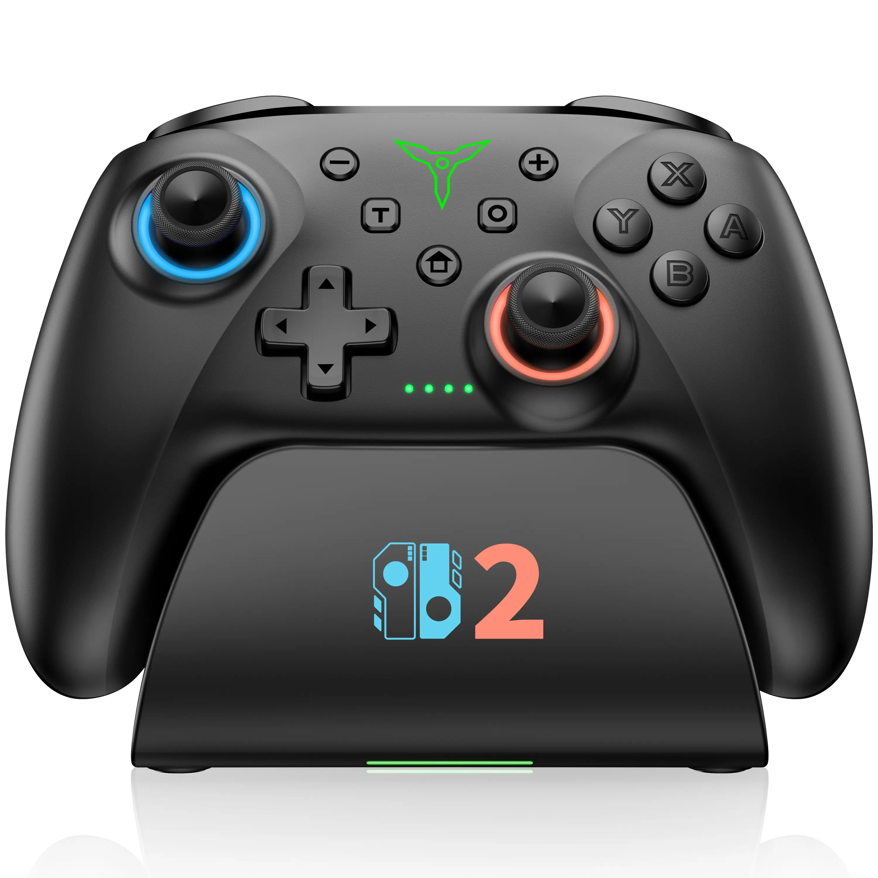 Switch 2 Pro Controller Wireless RGB with Charging Dock - Hall Effect Sticks & Triggers, Macro & Turbo, Dual Vibration, Motion Control, Programmable Back Buttons, 1000mAh Battery, Compatible with Switch/OLED/Lite