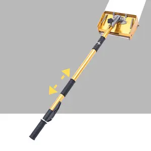 CNCEST Adjustable Drywall Flat Finishing Box Tool 5-Gear Extendable Handle Smooth Scraping with Leak-Proof Plate & Roller Set for Wall & Ceiling Home Maintenance Kit