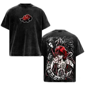 Sasori Akatsuki NRT Anime Shirt Vintage Washed Oversized Graphic Tee Unisex Streetwear Puppet Master Red Hair Villain Aesthetic Anime T-Shirt