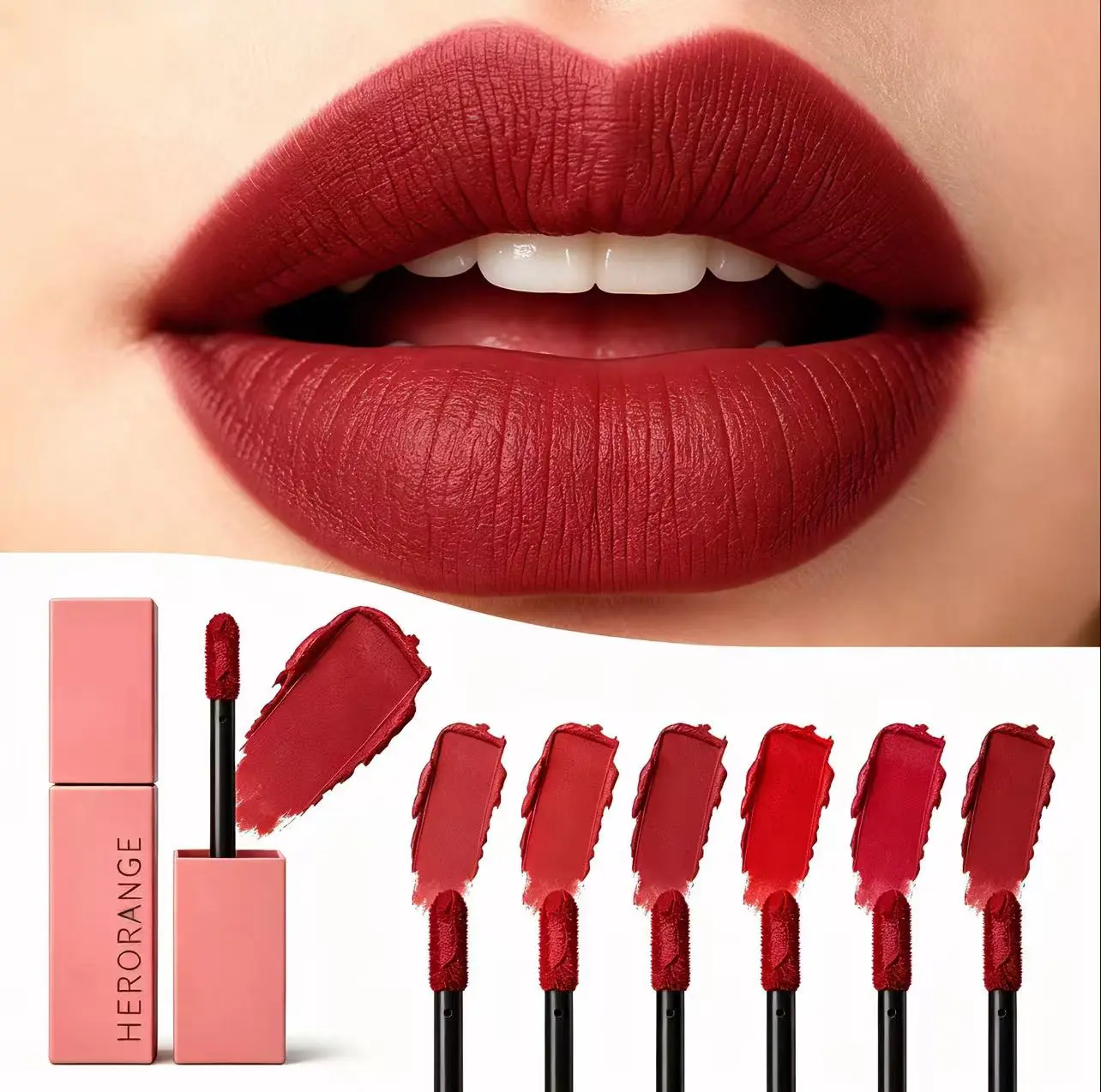 6-Piece Velvet Matte Lip Glaze Set, Cosmetic Lipstick with Soft Mist Texture, High Pigment, Non-Drying, Hydrating, Angled Applicator for Easy Application, Long-Lasting Lip Makeup for Daily Work, Parties, All Skin Types, Single Item Option