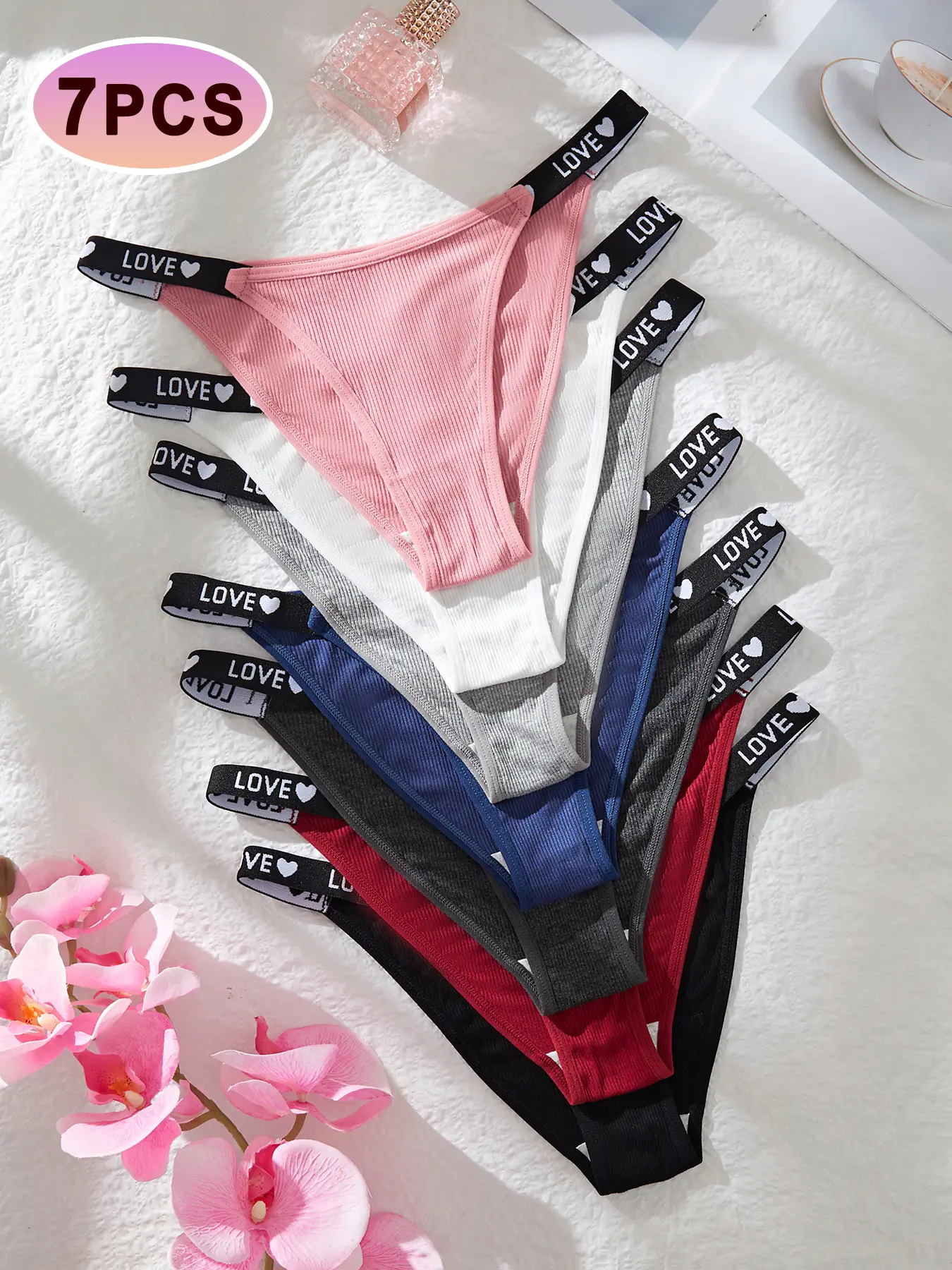 Women's Low Waist Letter Triangle Panties, Breathable Cotton Fabric, Comfortable Daily Wear, Perfect Gift for Christmas & Valentine's Day