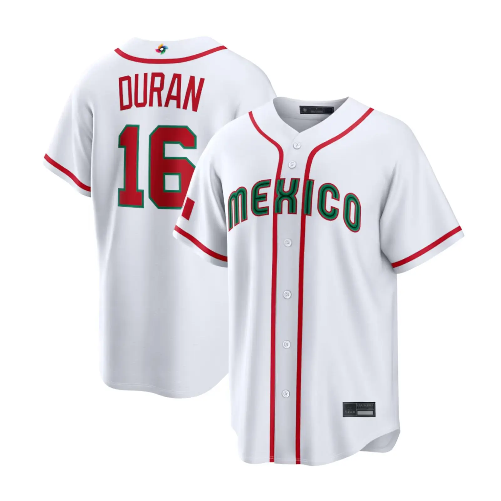 Classic Men's 16 Duran Printed White Baseball Jersey