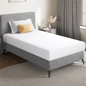 Costoffs Twin 8/10/12 inch Gel-Infused Memory Foam Mattress Green Tea Cooling Breathable Cover  Quiet Motion Isolation Anti-Slip Base  3-Layer Support Pressure Relief