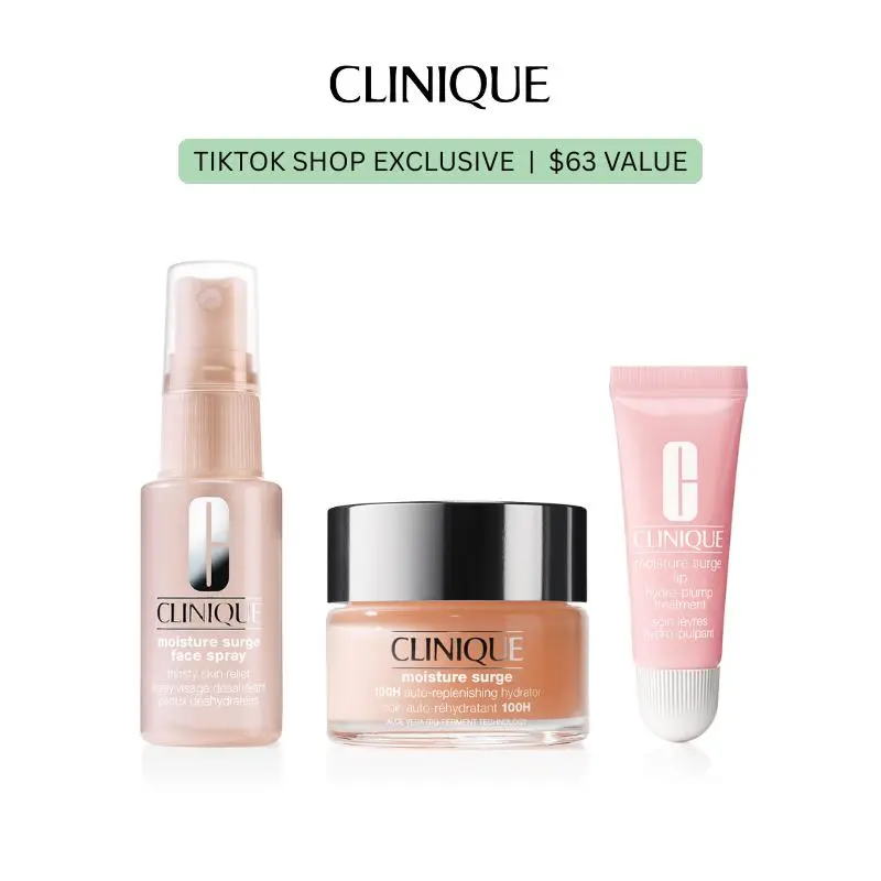 [Clinique] Moisture Surge Trio - Moisture Surge Face Spray + Moisture Surge 100H Auto-Replenishing Hydrator + Moisture Surge Lip Treatment