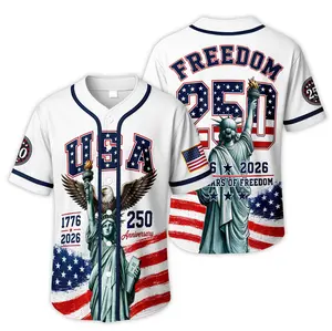 Stand for 250th Anniversary Baseball Jersey, America 1776-2026 Patriotic Jersey, Fourth of July Baseball Shirt