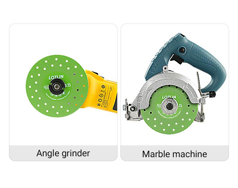 LOZLIN 3PCS/6PCS 4-1/2inch Tile Cutting Disc for Angle Grinder Glass Ceramic Marble Diamond Cutting Blade Disc for Grinding Blades Precision Jade