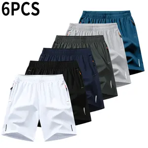 Men’s 6-Pack Reflective Strip Print Athletic Casual Shorts — Breathable, Quick-Dry, Trendy Fitness Shorts, Perfect for Summer Outfits, Daily Exercise, Outdoor Activities, Lifestyle, Travel, and Jogging