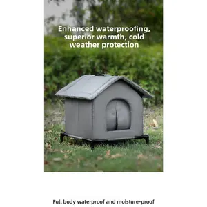 Outdoor Cat House for Kittens - Windproof, Rainproof, Warm, Comfortable All-Weather Outside Enclosure with Waterproof Fabric, Reinforced Edges, Portable Design, Kitten