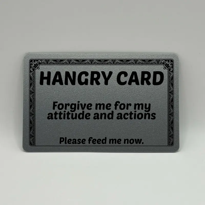 Plastic Hangry Card for your wallet - Funny excuse card