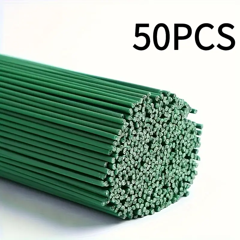 Lifelike Flower Stem, 50pcs/set Durable Wire Rod Craft Stems, Decorative Flower Stem for DIY Bouquet, Wedding and Home Decor, DIY Floral Decoration, Artificial Flower Decoration Supplies, Handmade Materials