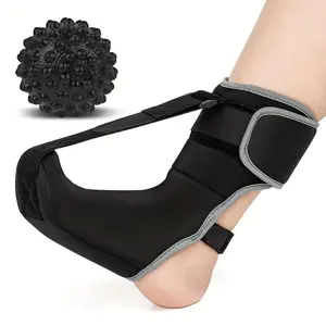 Plantar Fasciitis Night Splint with Adjustable Strap - Soft Foot Bracket, for Achilles Tendonitis, Heel Spurs, Flat Feet, Fallen Arches - Nighttime Support & Post-Care - Men & Women - Medical Grade Plantar Fasciitis Splint Breathable