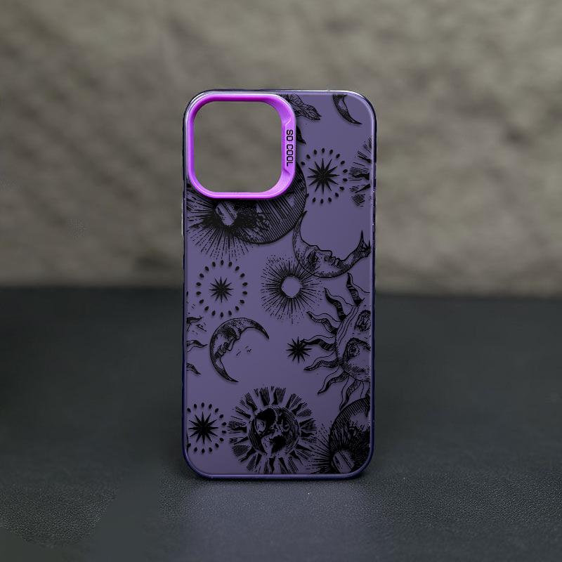 Vintage Celestial Print Phone Case  Modern Mystical Design Durable Hard Acrylic Back Case With An Anti-Yellowing Coating, Made From High-Quality Designed For Reliable Drop Protection For Your Phone For iPhone 17.16.15.14.13.12.11.X.XS.XSMAX.XR.8.7